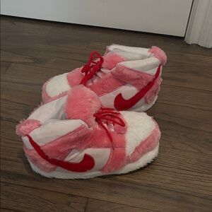 Kids Pink and White Plush Shoes